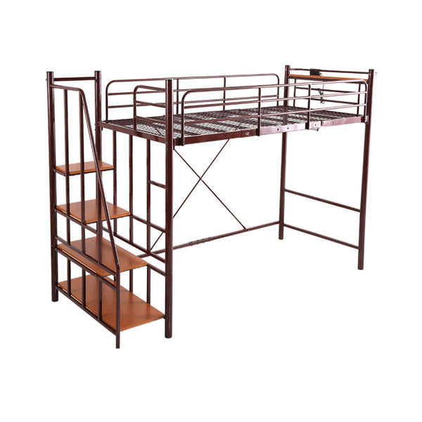 ロフトベッドシングル階段付きメッシュ宮棚2口コンセント付き選べる高さ