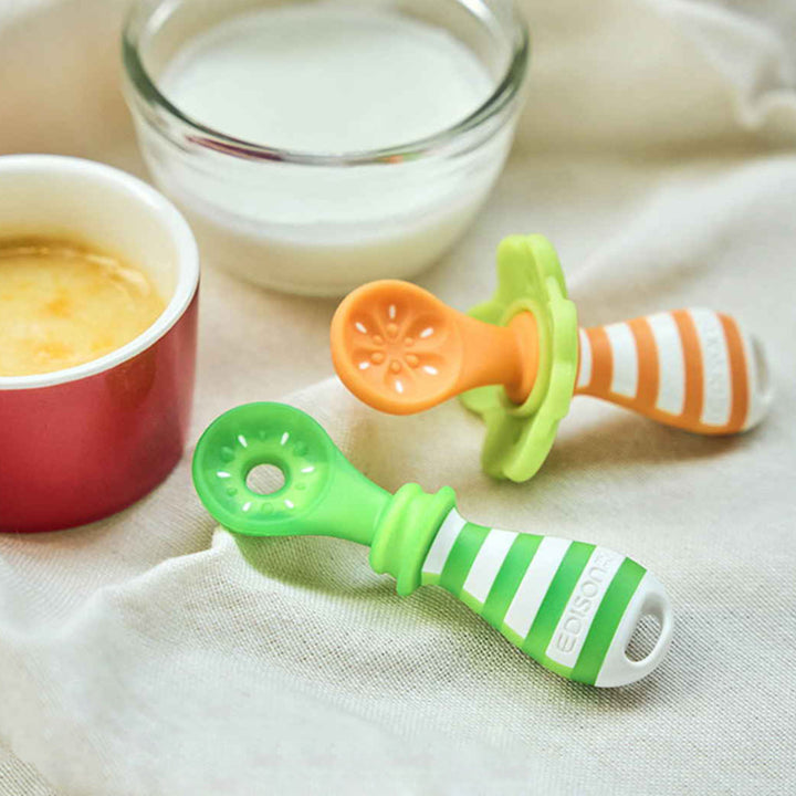 スプーンはじめて使うスプーンオレンジ＆キウイエジソンベビー離乳食