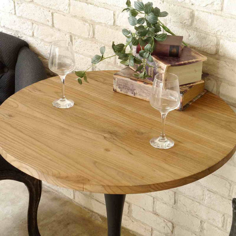 カフェテーブル一人暮らし丸天然木幅70cm