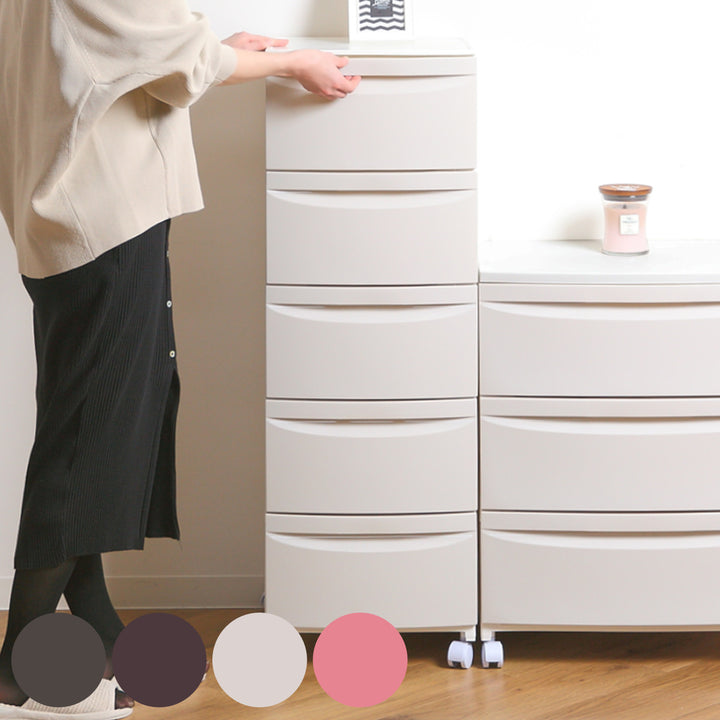 チェスト5段幅36×奥行42×高さ106.2cmキャスター付き