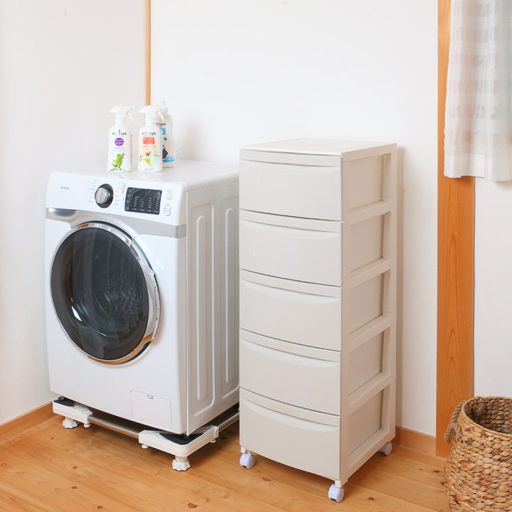 チェスト5段幅36×奥行42×高さ106.2cmキャスター付き