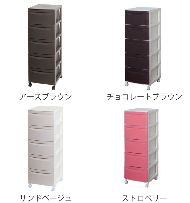チェスト5段幅36×奥行42×高さ106.2cmキャスター付き