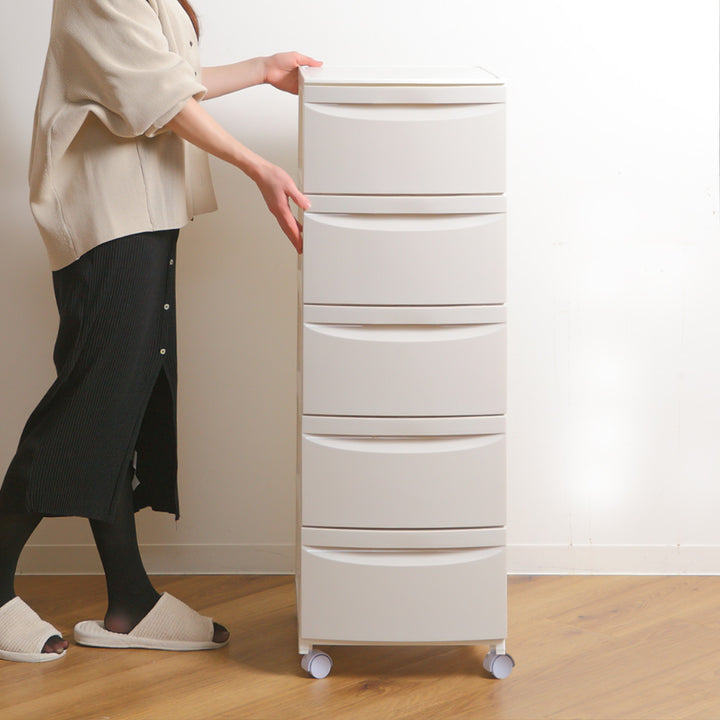 チェスト5段幅36×奥行42×高さ106.2cmキャスター付き