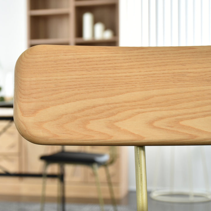 ダイニングチェア2脚セット床傷防止シール付き疲れにくい背もたれ天然木座面高42.5cm