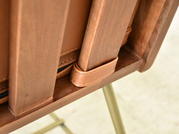 ダイニングチェア肘付き疲れにくい背もたれ天然皮革調高級感座面高48cm