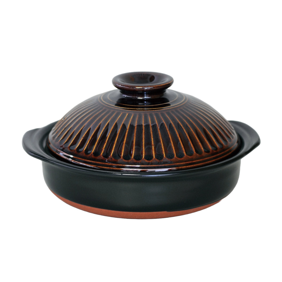 黒釉 伊賀 焼 土鍋 8号 旧商品 長谷園 伊賀焼 IH対応型 鉢鍋 黒釉 NCT