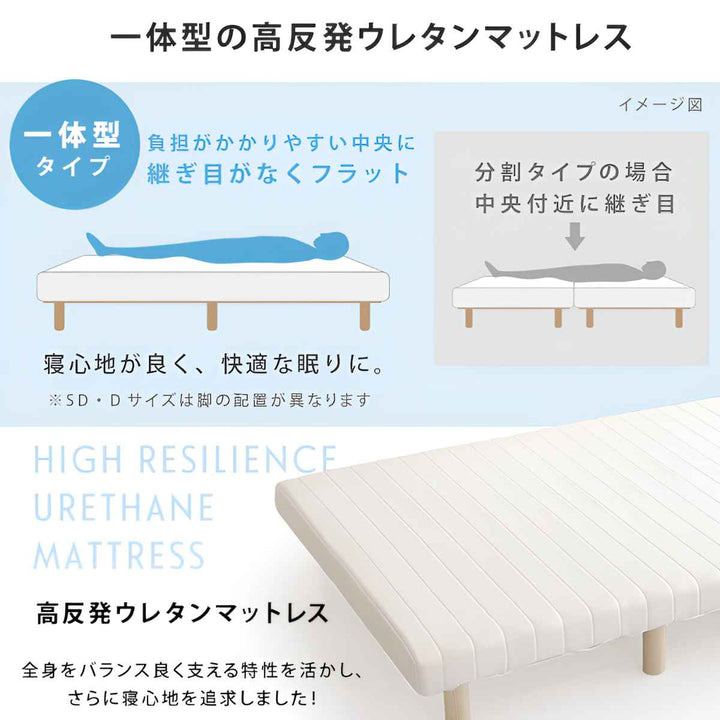 脚付きマットレスシングルTERRDAMウレタン一体型ベッド簡単組立すのこ