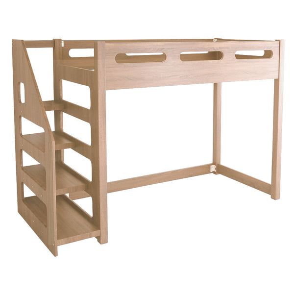 ロフトベッドYOUICKシングル宮棚階段付きすのこ耐荷重300kg