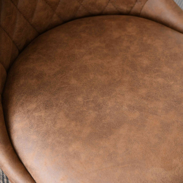 ダイニングチェア回転座面高50cmレザー調カーゴ