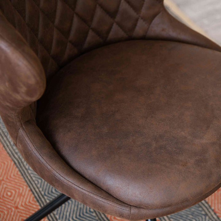 ダイニングチェア回転座面高50cmレザー調カーゴ