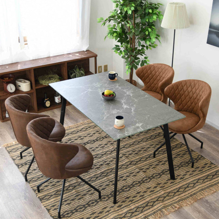 ダイニングチェア回転座面高50cmレザー調カーゴ