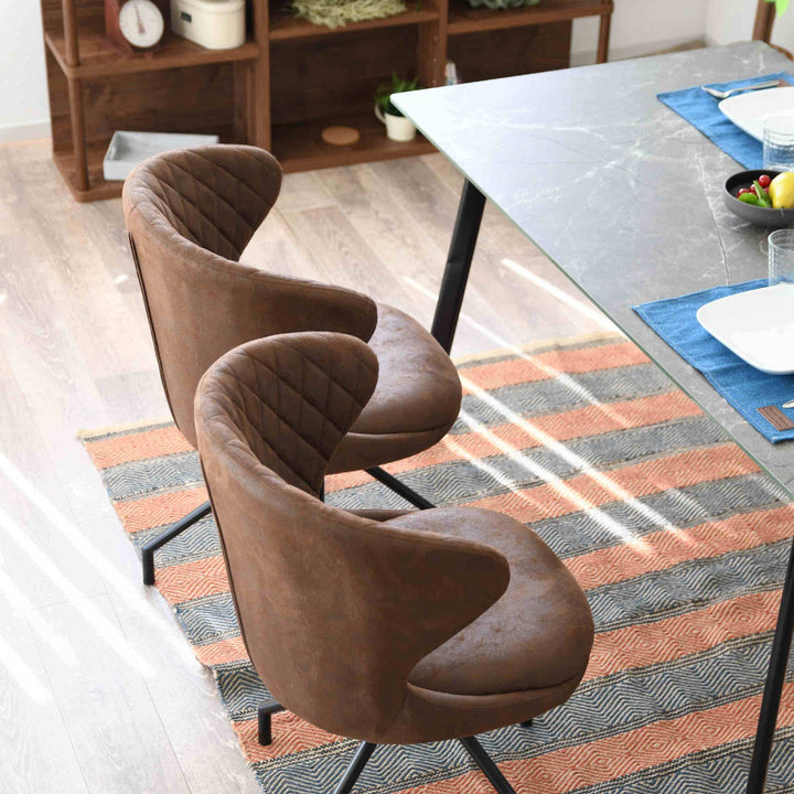 ダイニングチェア回転座面高50cmレザー調カーゴ