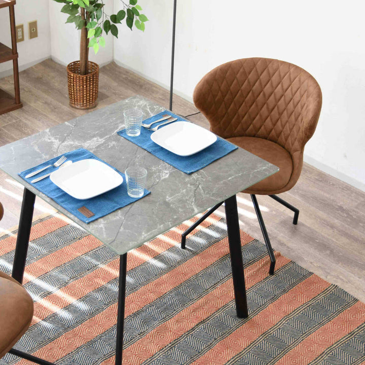 ダイニングチェア回転座面高50cmレザー調カーゴ