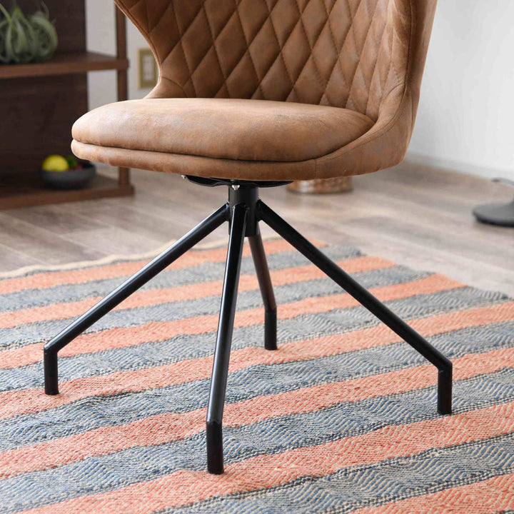 ダイニングチェア回転座面高50cmレザー調カーゴ