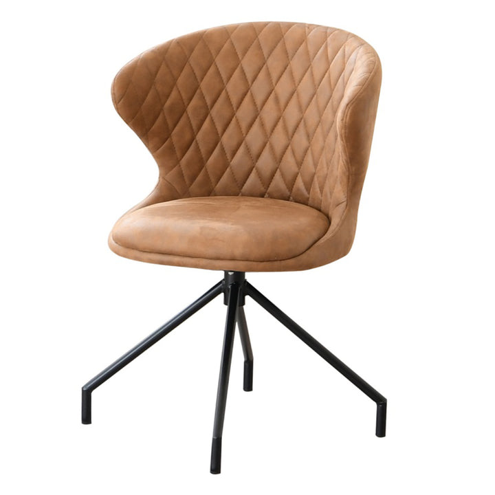 ダイニングチェア回転座面高50cmレザー調カーゴ