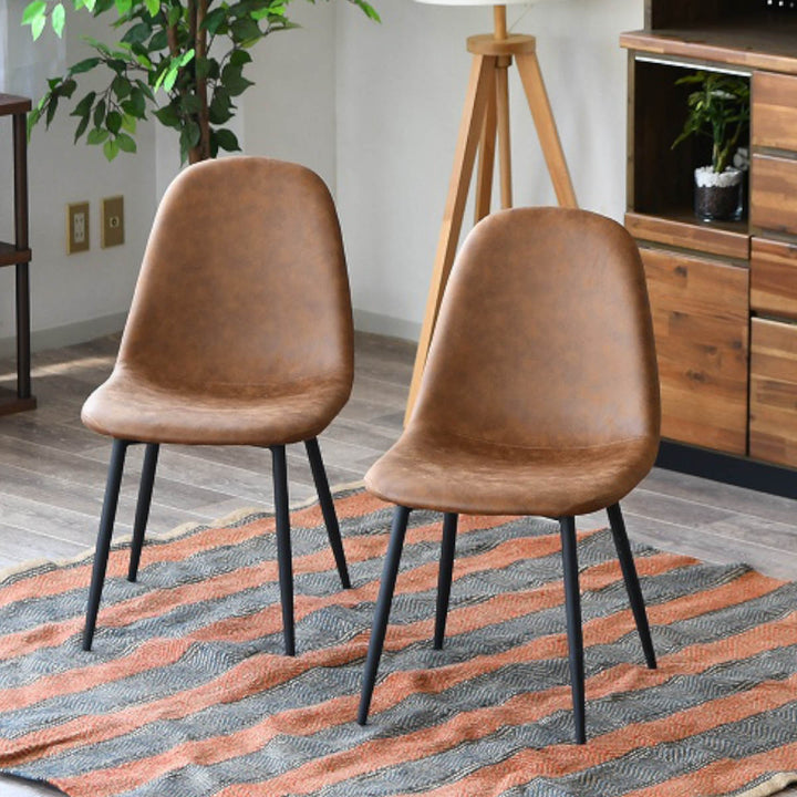 ダイニングチェア同色2脚セット座面高43cmマロンスリー