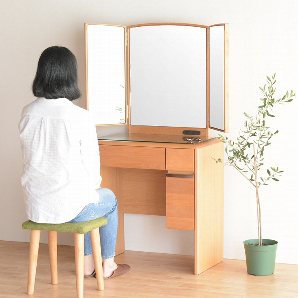 ドレッサー 幅65cm 鏡台 三面鏡 折りたたみ ルシアン – ハウジー