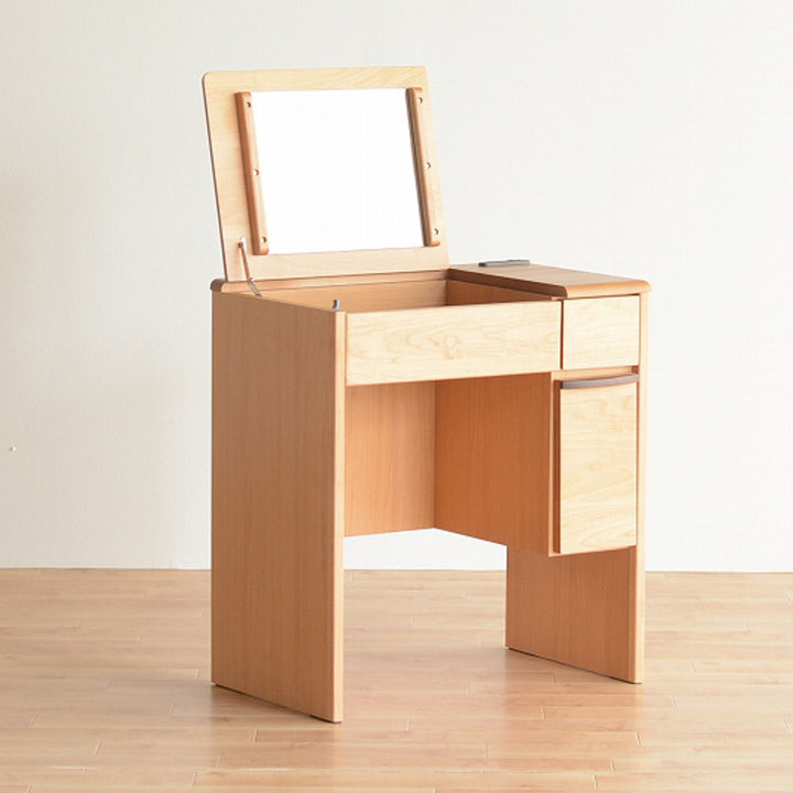 ドレッサー幅65cm鏡台天板開閉タイプルシアン