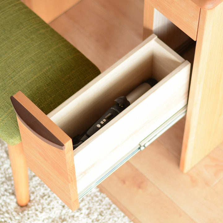 ドレッサー幅65cm鏡台天板開閉タイプルシアン