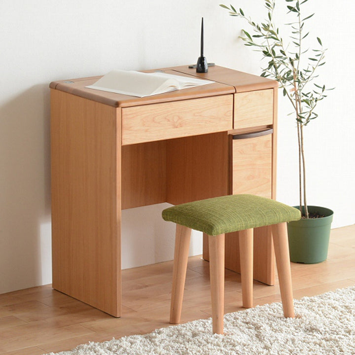 ドレッサー幅65cm鏡台天板開閉タイプルシアン