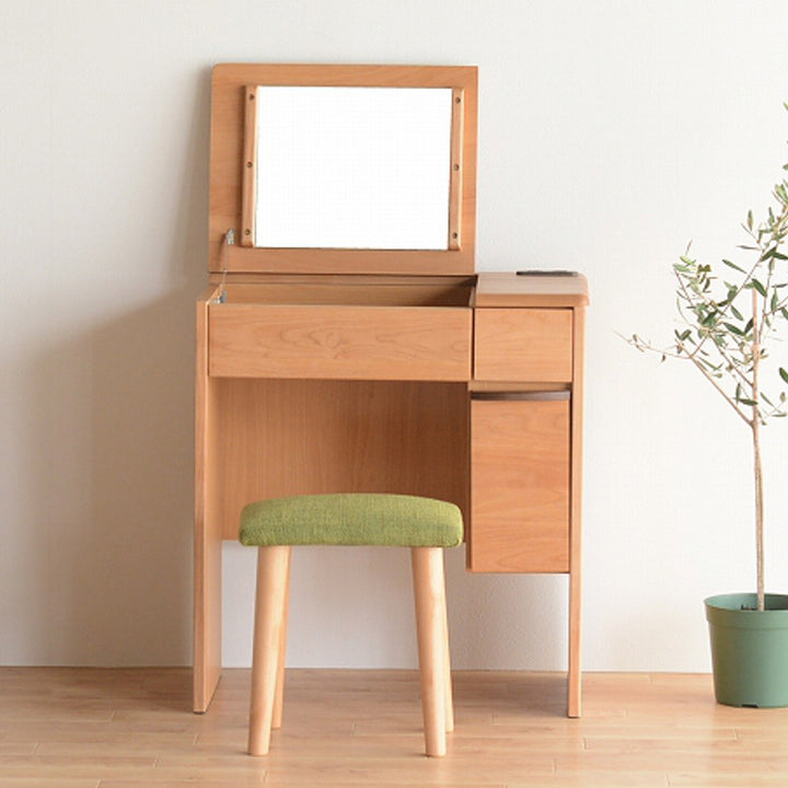 ドレッサー幅65cm鏡台天板開閉タイプルシアン