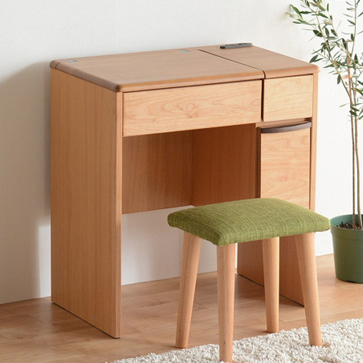 ドレッサー幅65cm鏡台天板開閉タイプルシアン