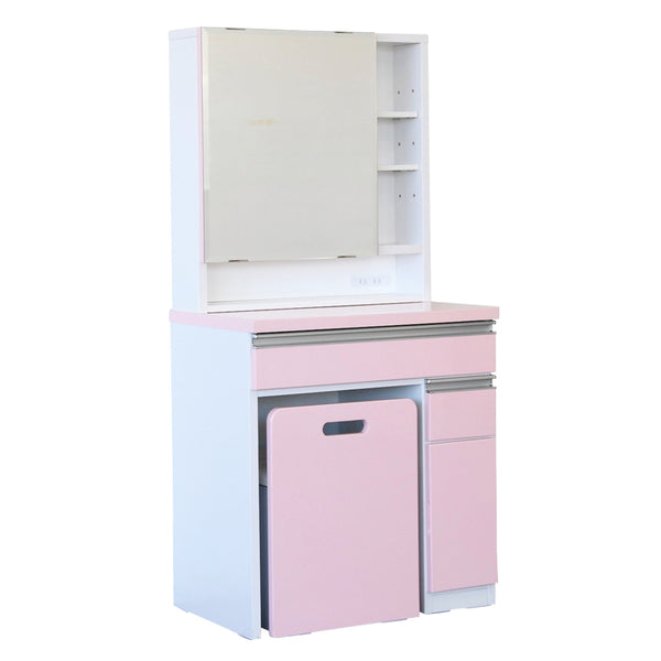 ドレッサー幅65cm鏡台一面鏡ローズ