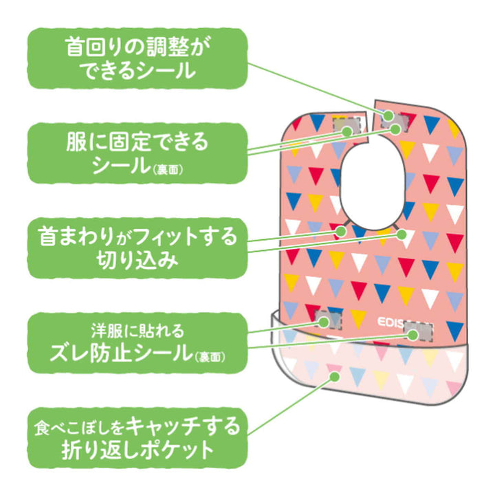 食事エプロン使い捨てスタイベビー8枚入りエジソンママ離乳食