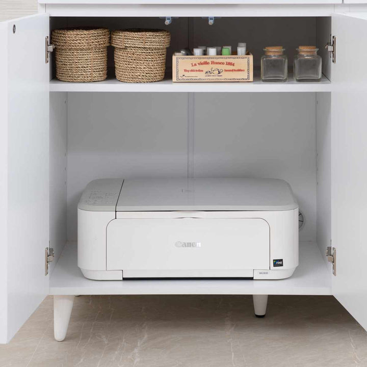 サイドボード幅90cm3枚扉ホワイトリビング