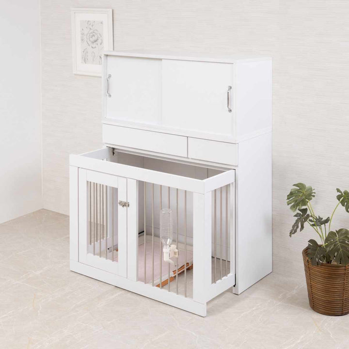 上置き棚幅90cm引戸式ホワイトリビング