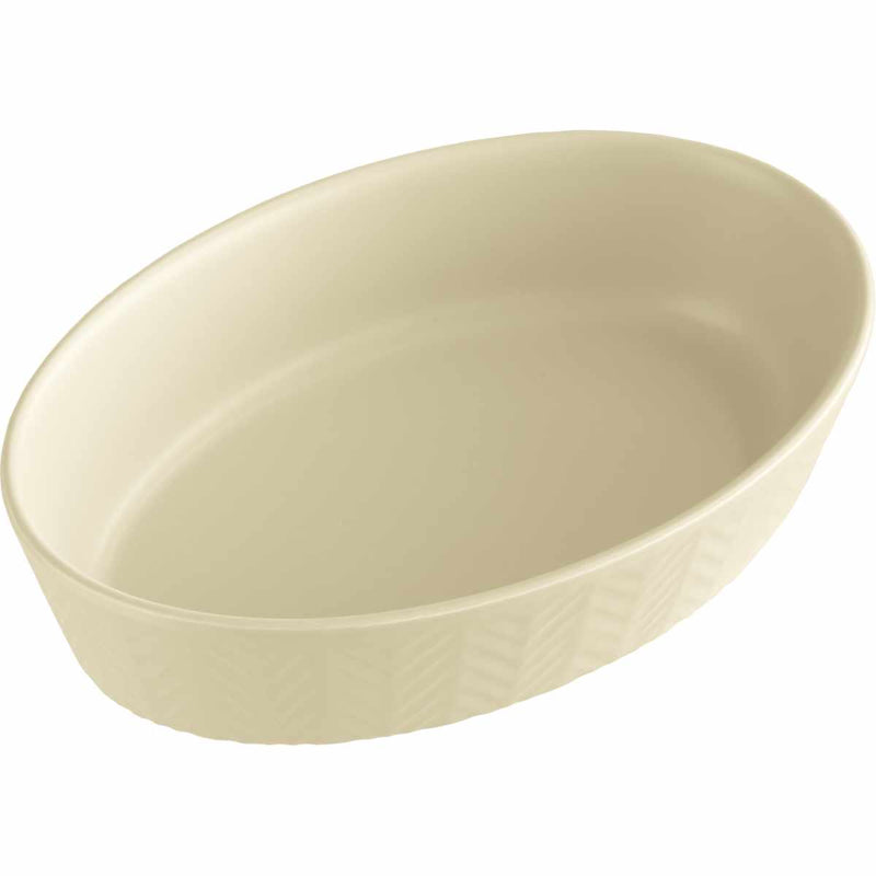 グラタン皿オーバル18.5cmMヘリンボーン耐熱陶器