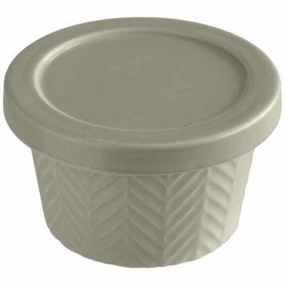 ココット フタ付き 10.5cm ヘリンボーン 陶器