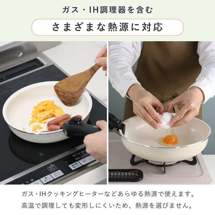 GREENPANフライパン4点セット20cm26cmクリックシェフ着脱ハンドル付き