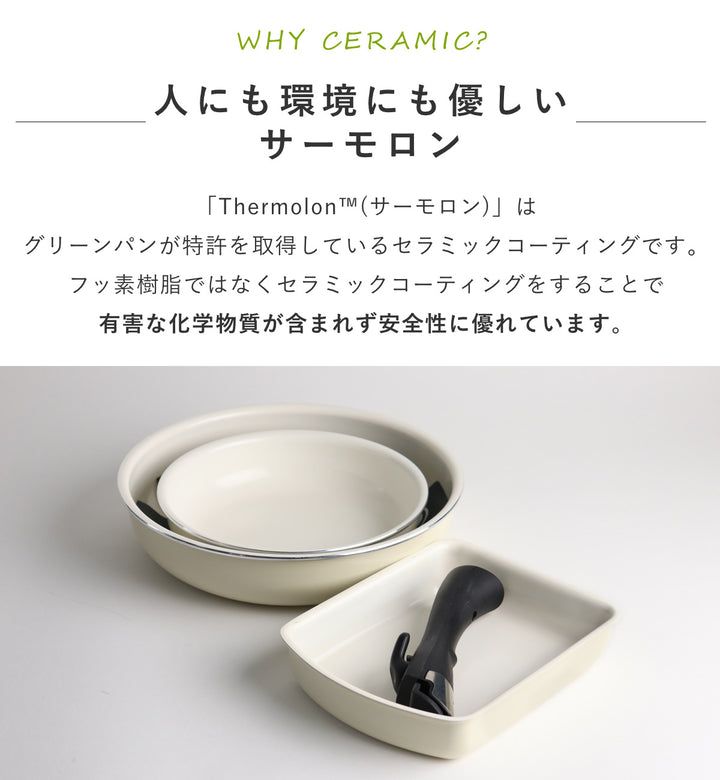 GREENPANフライパン5点セット20cm26cm卵焼き器クリックシェフ着脱ハンドル付き