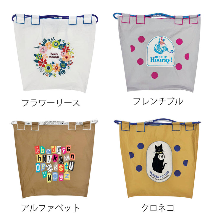 バッグ8beginbagL大容量刺繍折りたたみコンパクト