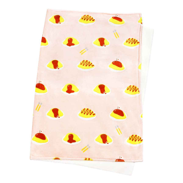 ブランケット食べ物オムライス70x100cmフランネル裏ボア
