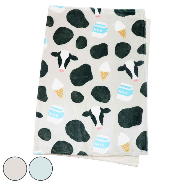 ブランケット動物ウシ70x100cmフランネル裏ボア