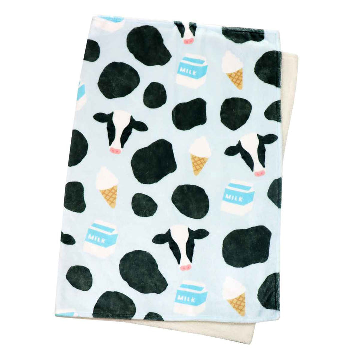 ブランケット動物ウシ70x100cmフランネル裏ボア