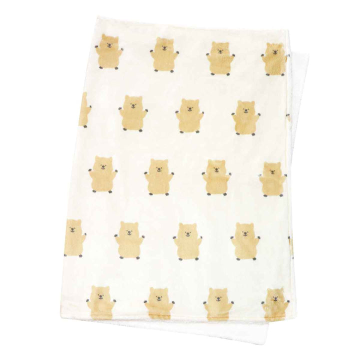 ブランケット動物クォッカ70x100cmフランネル裏ボア