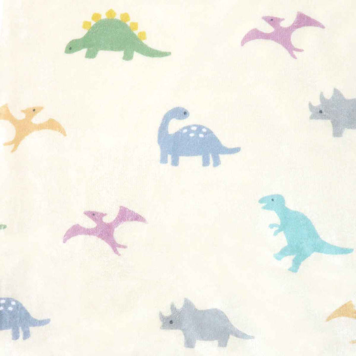 ブランケット動物きょうりゅう70x100cmフランネル裏ボア