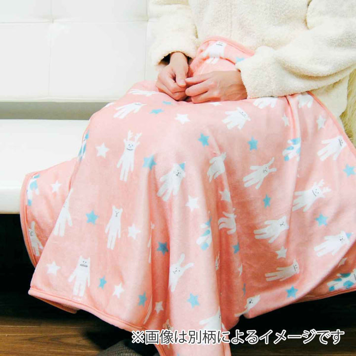 ブランケット動物きょうりゅう70x100cmフランネル裏ボア