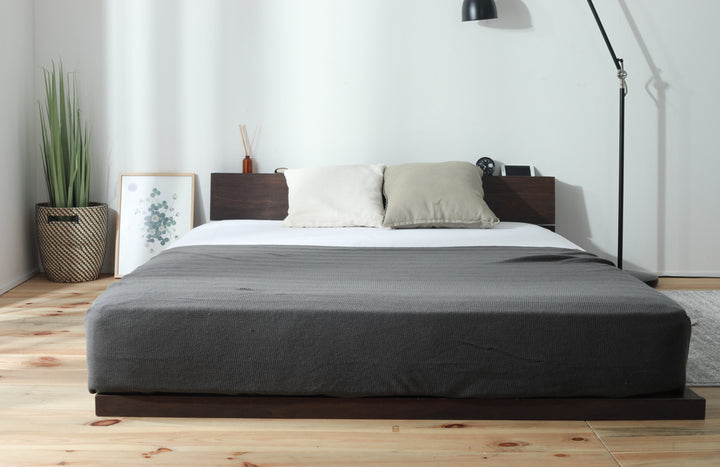 幅広すのこベッドセミダブル宮棚2口コンセント付高さ調整可