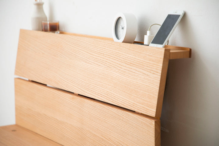 幅広すのこベッドセミダブル宮棚2口コンセント付高さ調整可