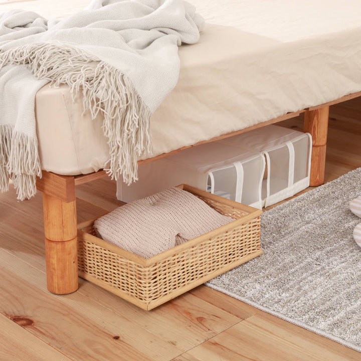 幅広すのこベッドセミダブル宮棚2口コンセント付高さ調整可