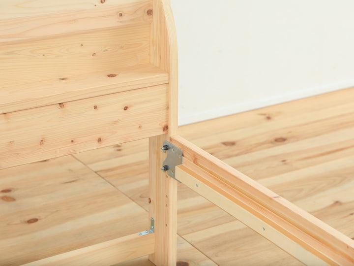 繊細すのこベッドセミダブル国産ひのき宮棚2口コンセント付6本脚日本製