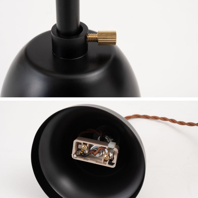 ペンダントライト陶器天然木電球付き波型