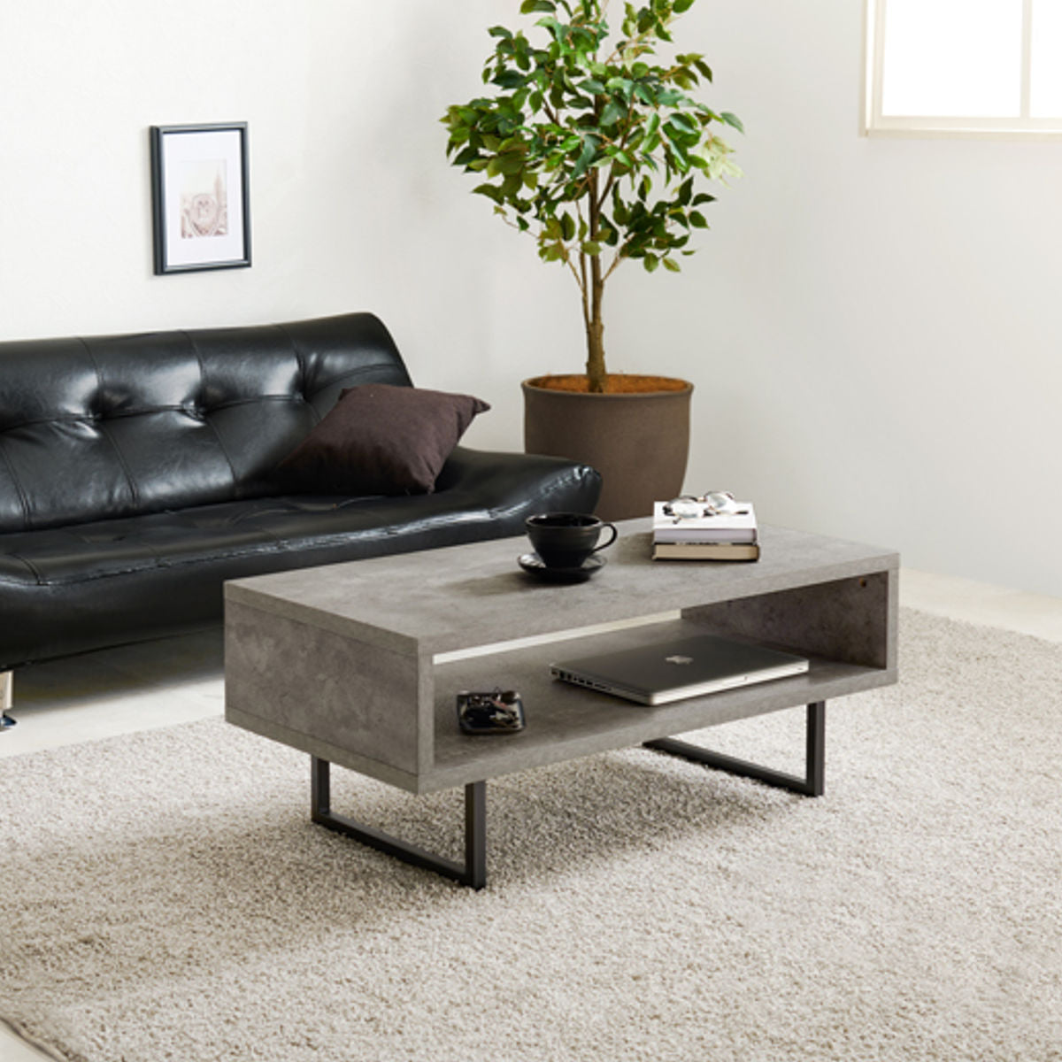 波型デザイン収納テーブル 楽天市場】コンクリート調インテリア センターテーブル