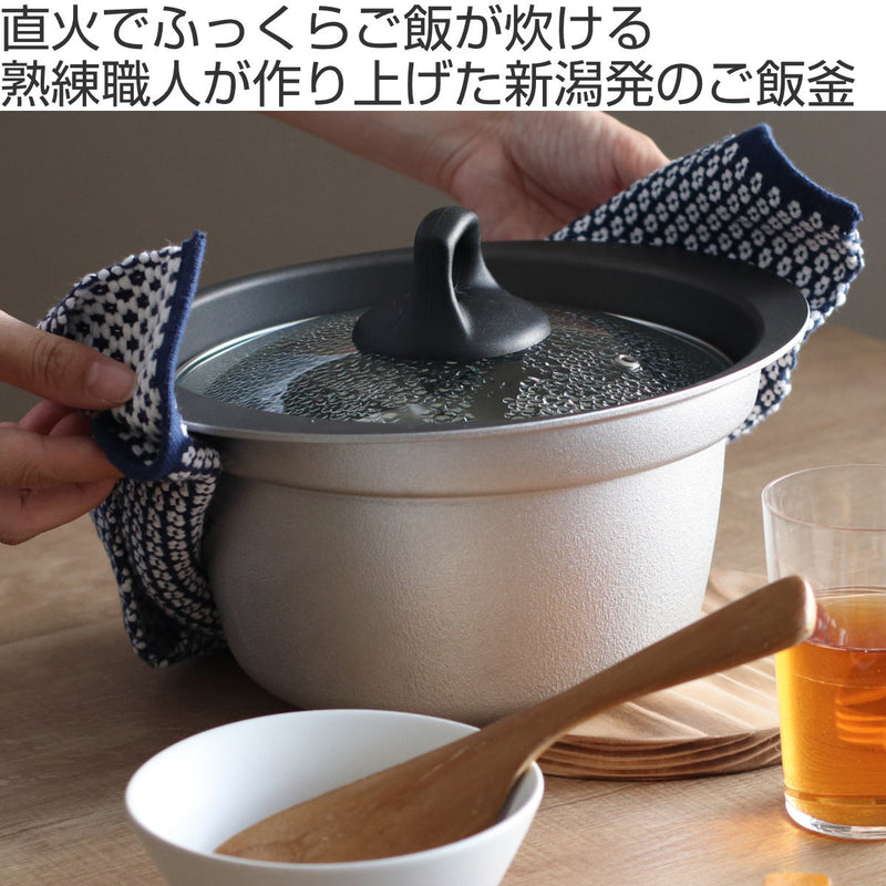 炊飯鍋3合炊きガス火専用銀シャリ釜日本製UMIC