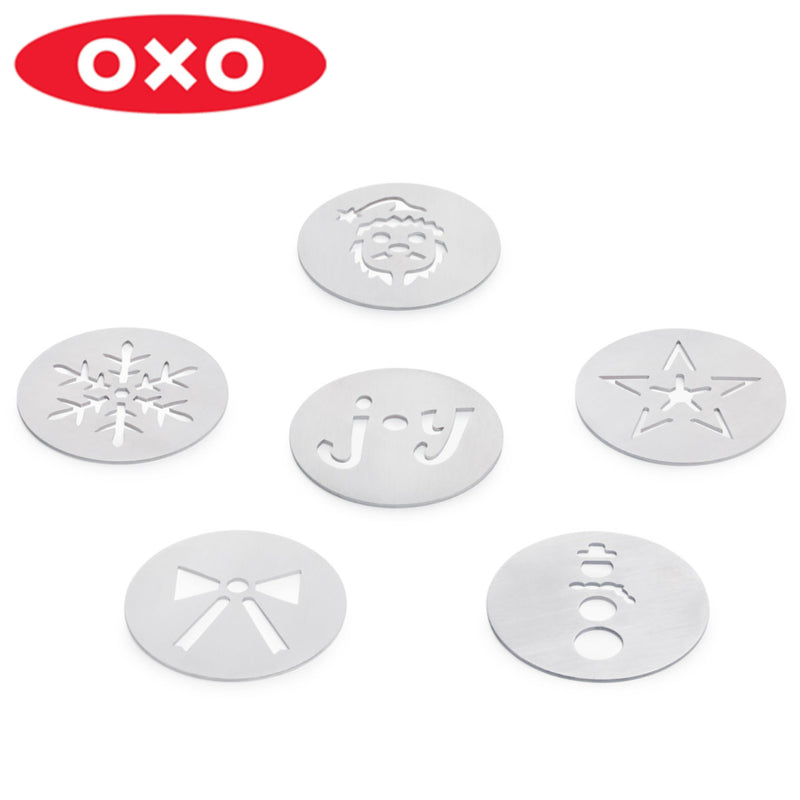 OXOクッキープレス専用ディスク6個入りクリスマスステンレス