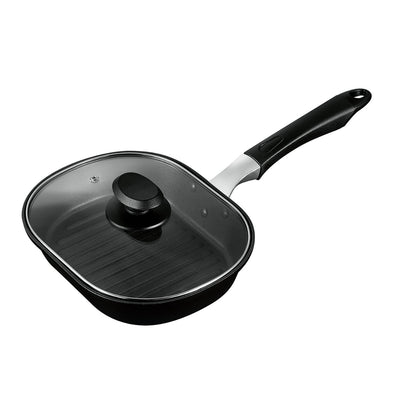 魚焼き器 IH対応 グリルファン ガラス蓋付き 魚焼きフライパン ワイドパン ミニ